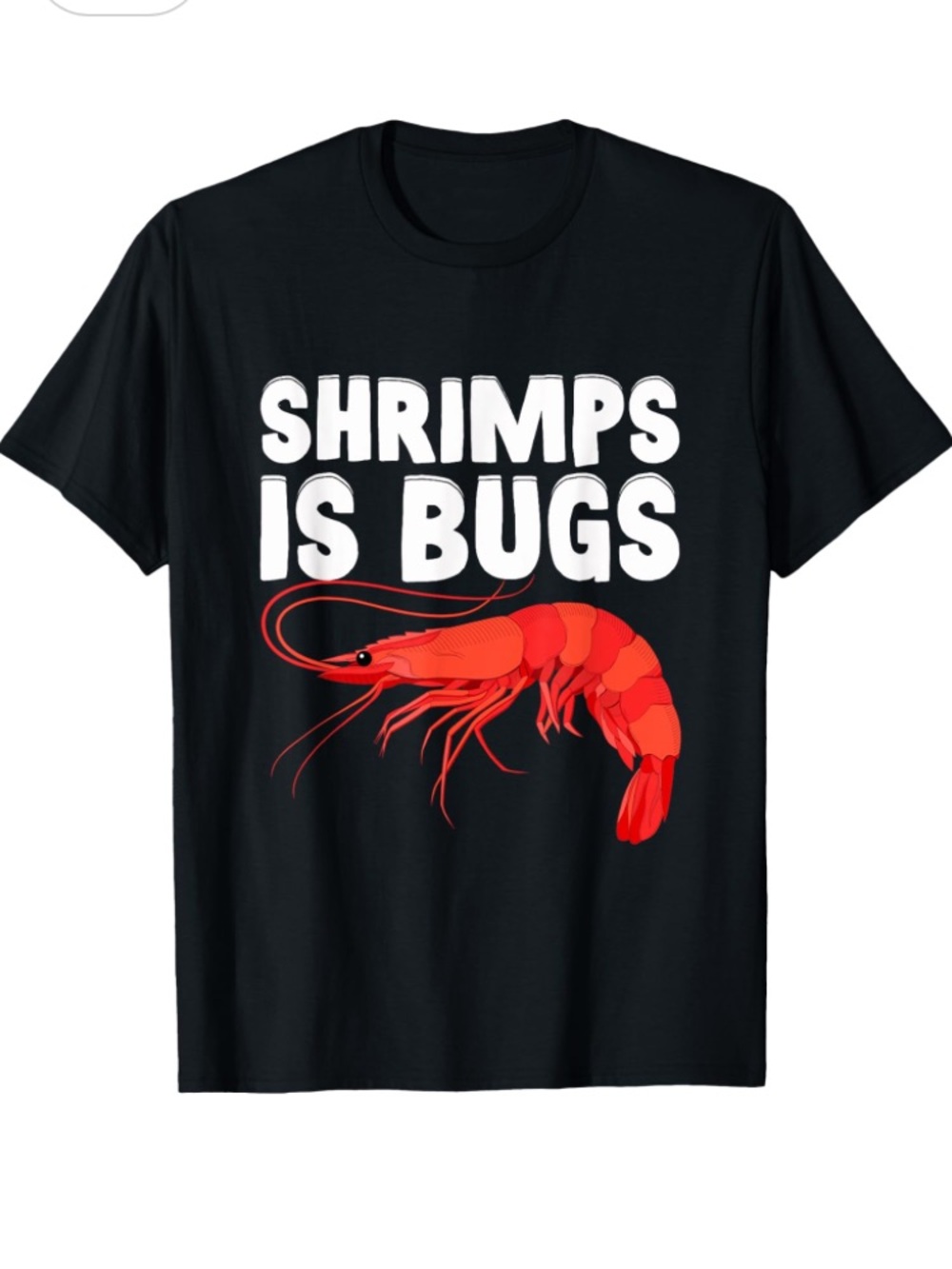 Black Short Sleeve Tee with Red Shrimp Graphic. Brand New.